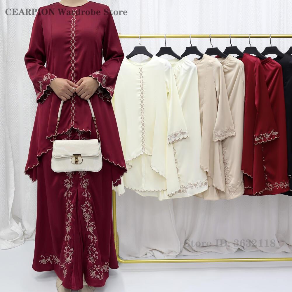 Salwar Kameez Set - ชุดมุสลิมแบบดั้งเดิมตะวันออกกลางปี 2026 ใหม่ ปักลายสวยงาม ชุดดูไบสำหรับผู้หญิง อาบายะ