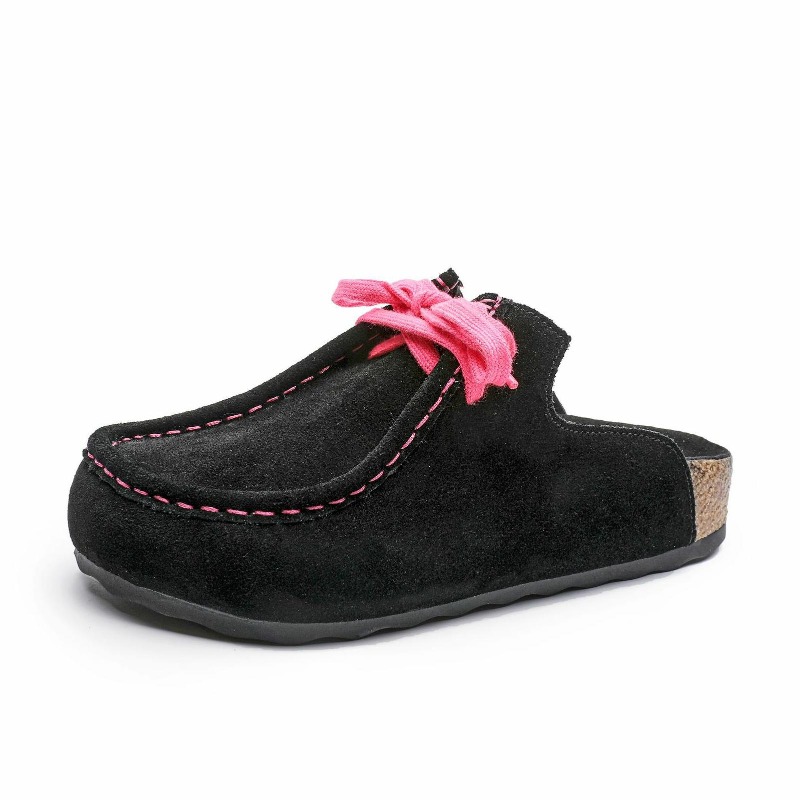 Ethnic Fashion For Women - รองเท้าส้นเตารีดหนังวัวแท้ 3 ซม. รองเท้าสลิปเปอร์แฟชั่นแบบสวม สไตล์ลำลอง รองเท้าแตะผู้หญิง