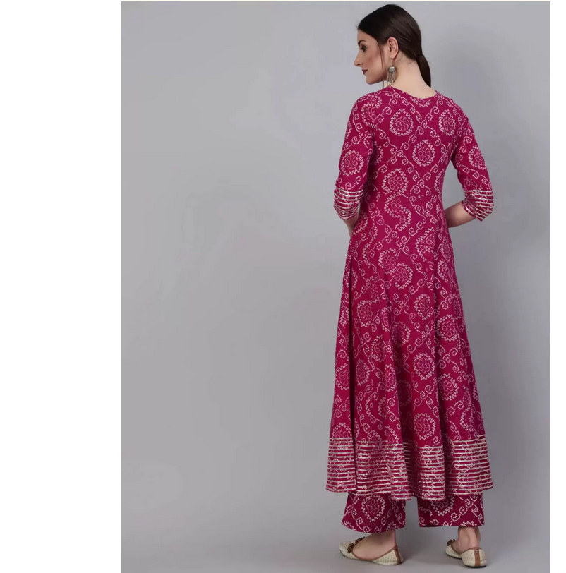 ชุดผ้าฝ้ายพิมพ์ลายกุหลาบแดงอิน - Salwar Kameez Set บทวิจารณ์และราคา