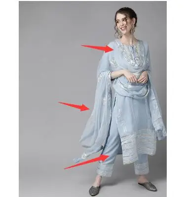แบบดั้งเดิมอินเดียปัญจาบปักสไต - Salwar Kameez Set บทวิจารณ์และราคา