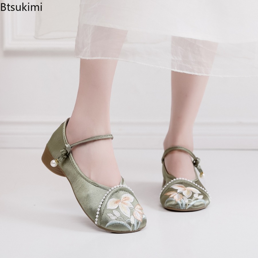 แฟชั่นปักลายสไตล์จีนรองเท้าส้น - Ethnic Fashion For Women บทวิจารณ์และราคา