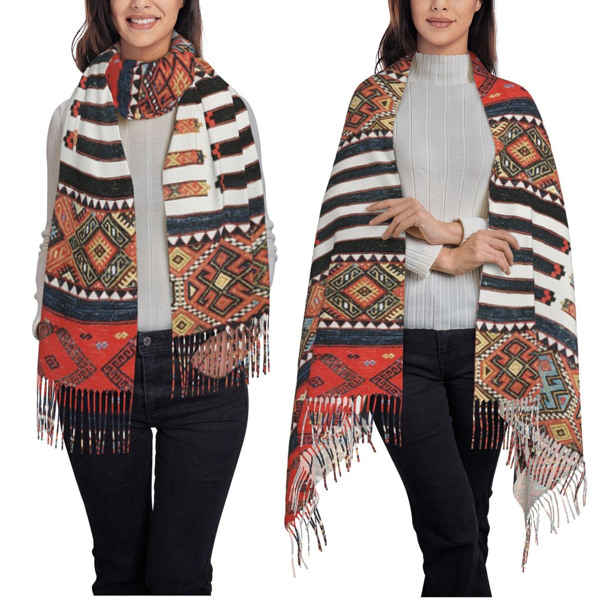 ผ้าพันคอศิลปะชนเผ่าเคอร์ด ตุรก - Winter Ethnic Fashion For Women บทวิจารณ์และราคา