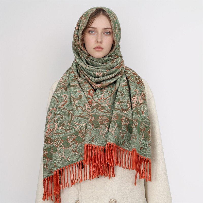 2024ผ้าพันคอผ้าแจ็คการ์ดลายพื้ - Winter Ethnic Fashion For Women บทวิจารณ์และราคา