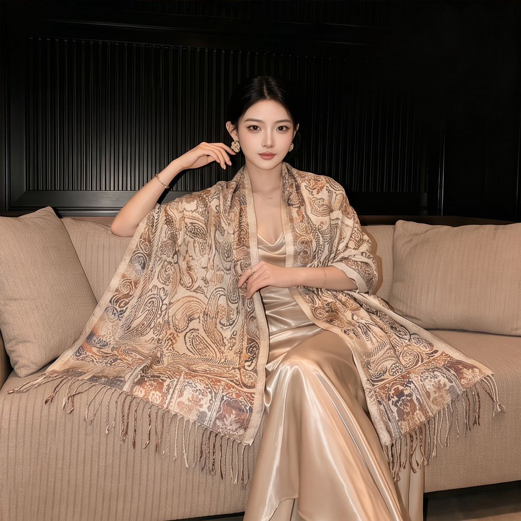 ผ้าพันคอผู้หญิง ผ้าพัชมีนา ผ้า - Winter Ethnic Fashion For Women บทวิจารณ์และราคา