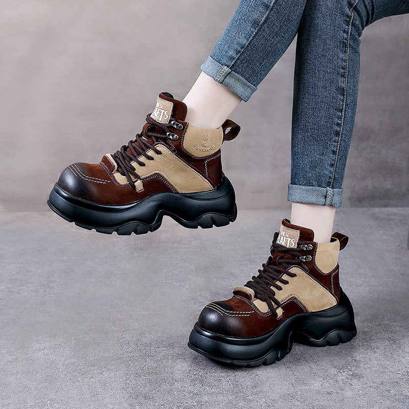 รองเท้าบูทแฟชั่นส้นเตารีดหนังแ - Winter Ethnic Fashion For Women บทวิจารณ์และราคา